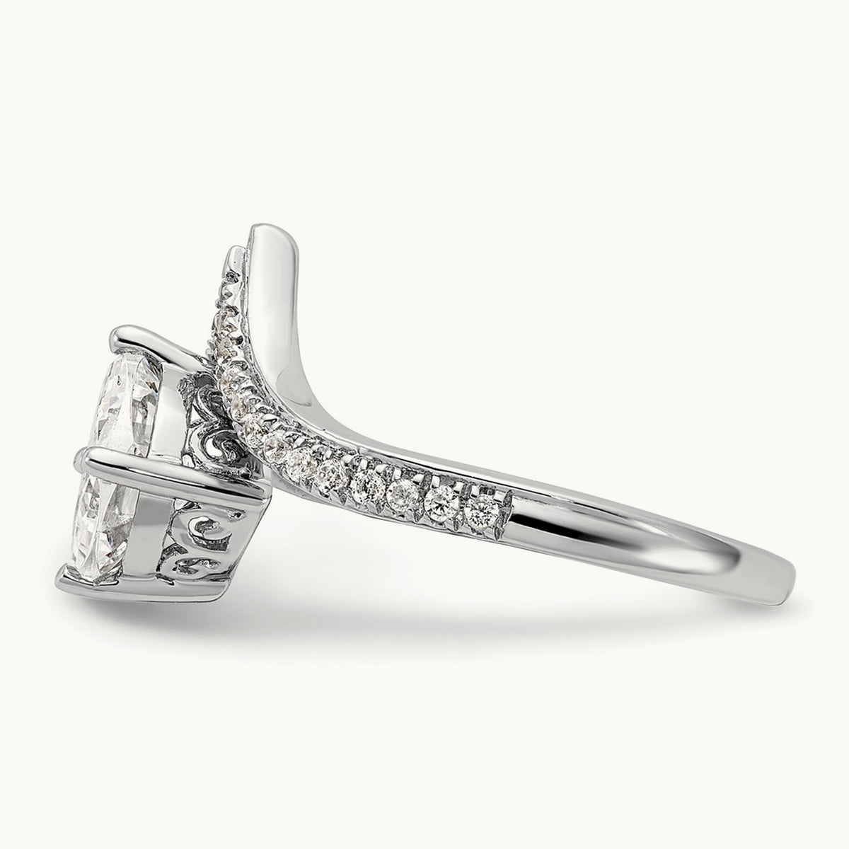Asymmetric Cushion Semi-Mount Engagement Ring, 0.20 ct tw