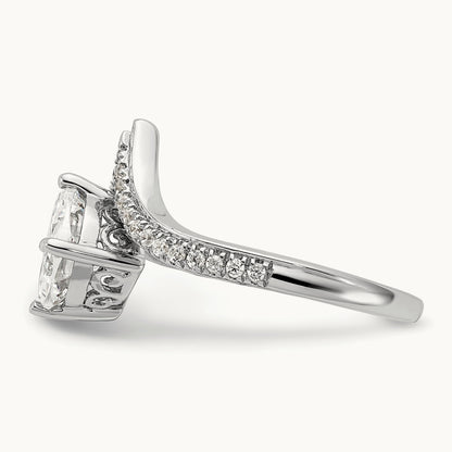 Asymmetric Cushion Semi-Mount Engagement Ring, 0.20 ct tw