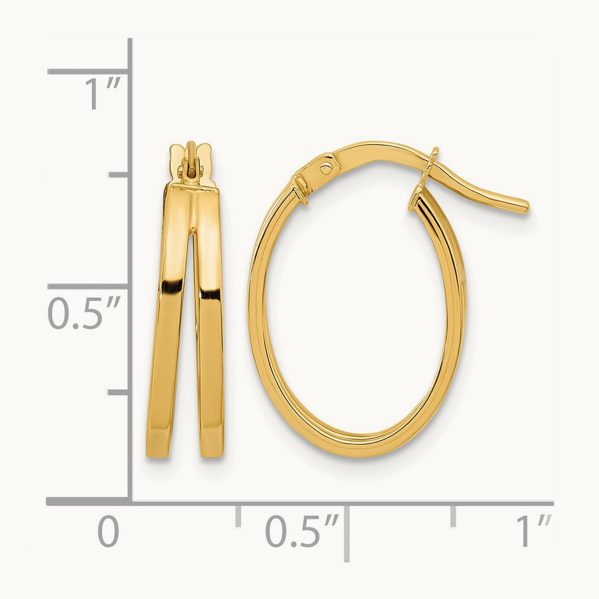 Polished Double Hoops — 14K Yellow Gold