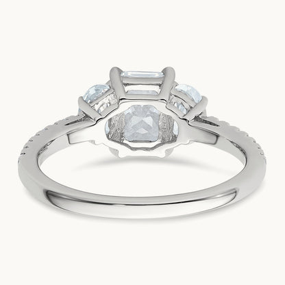 Radiant 3 Stone Engagement Ring, 1.50 ct tw Lab-Grown Diamond — 14K White Gold