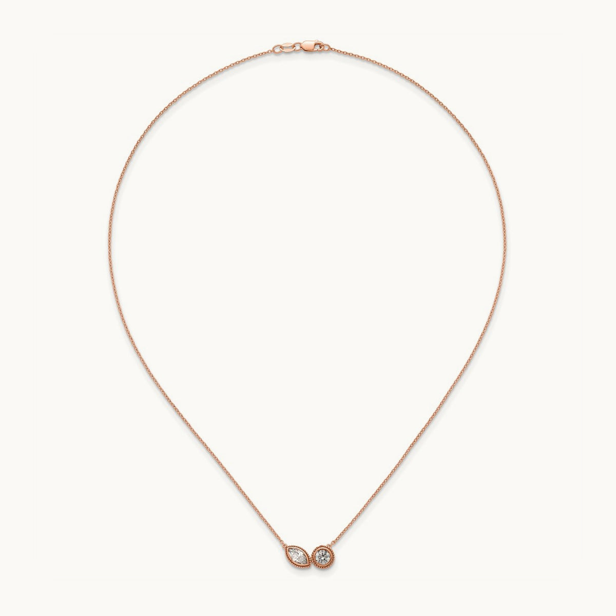 2 Stone Necklace, 1.00 ct tw Lab-Grown Diamond