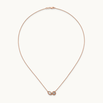 2 Stone Necklace, 1.00 ct tw Lab-Grown Diamond