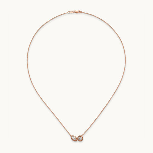 2 Stone Necklace, 1.00 ct tw Lab-Grown Diamond