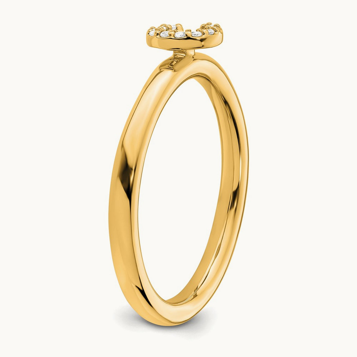 Stackable Diamond Ring — 14K Yellow Gold, C