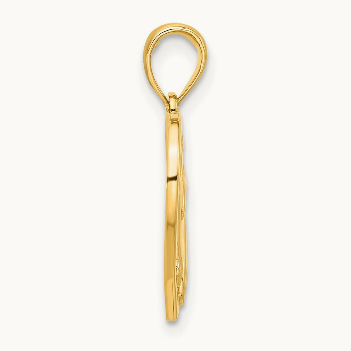 Polished Horse Head In Heart Pendant, 14K