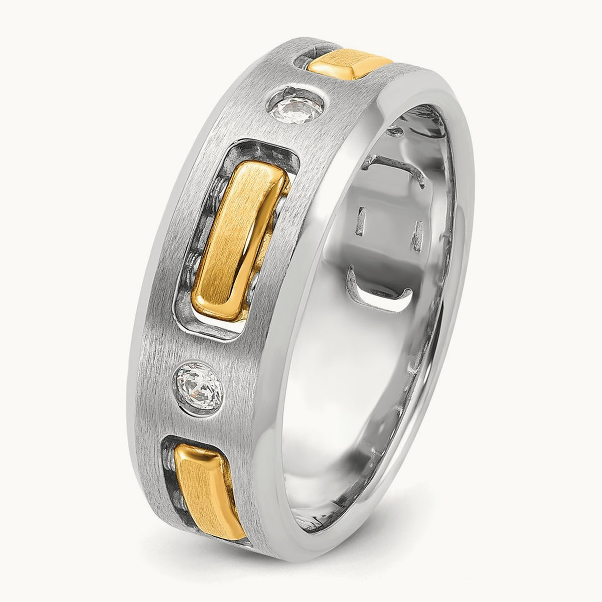 3 Stone Men's Ring, 0.15 ct tw Lab-Grown Diamond