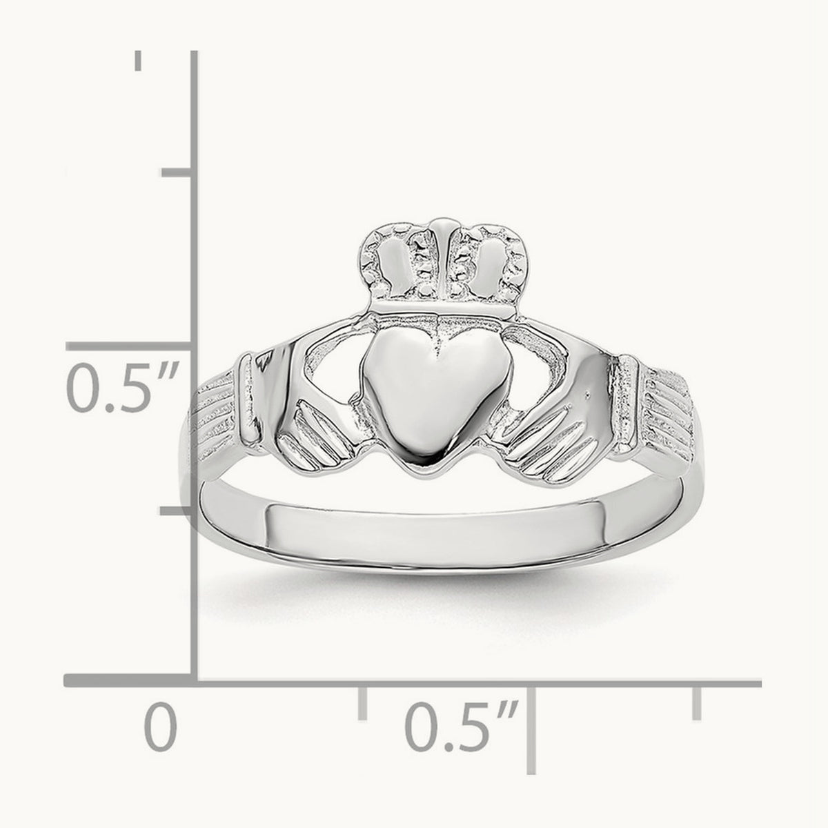 Claddagh Ring, 14K White Gold