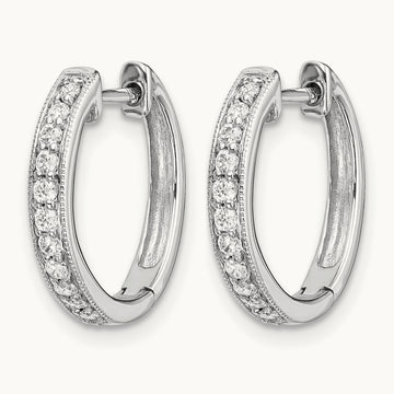 Hinged Hoop Earrings, 0.10 ct tw Lab-Grown Diamond