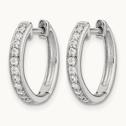 Hinged Hoop Earrings, 0.10 ct tw Lab-Grown Diamond