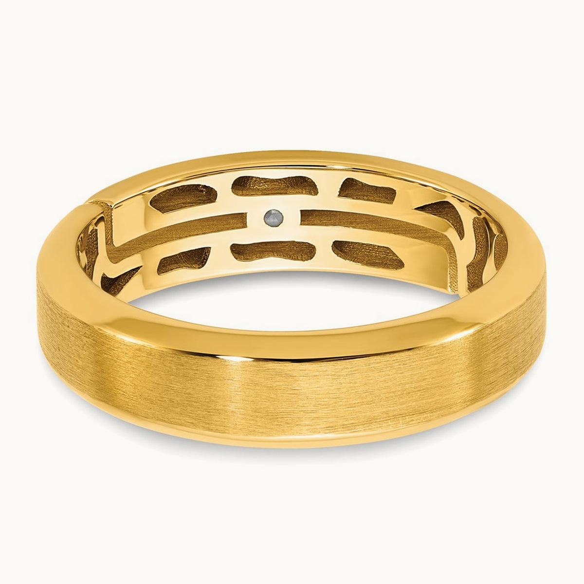 Setting: IB Goodman Men's Satin Diamond Ring Mounting, 14K Gold — 14K Yellow Gold