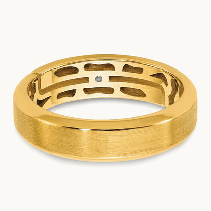 Setting: IB Goodman Men's Satin Diamond Ring Mounting, 14K Gold — 14K Yellow Gold