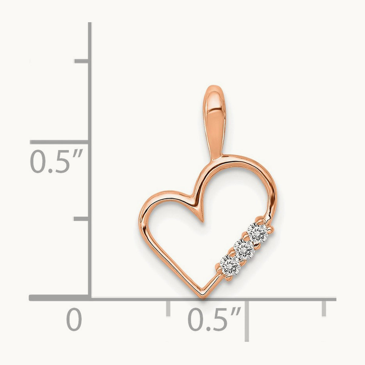 Diamond Heart Pendant — 14K Rose Gold
