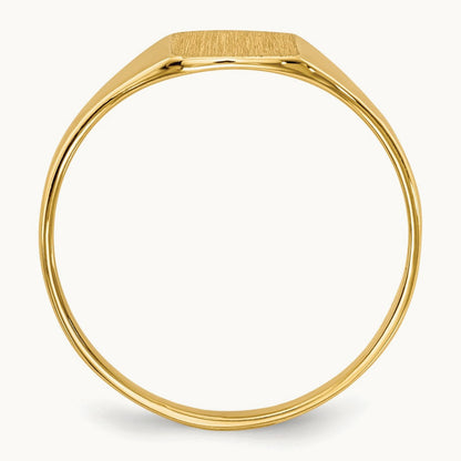 6.5x7. Closed Back Signet Ring, 0mm, 14K