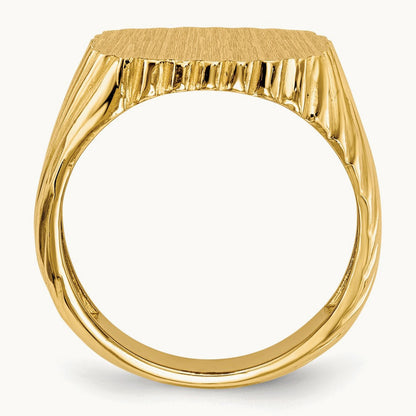 Open Back Mens Signet Ring — photo set
