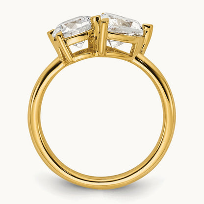 Two Stone Round & Heart Ring Mounting, 1.00 ct tw