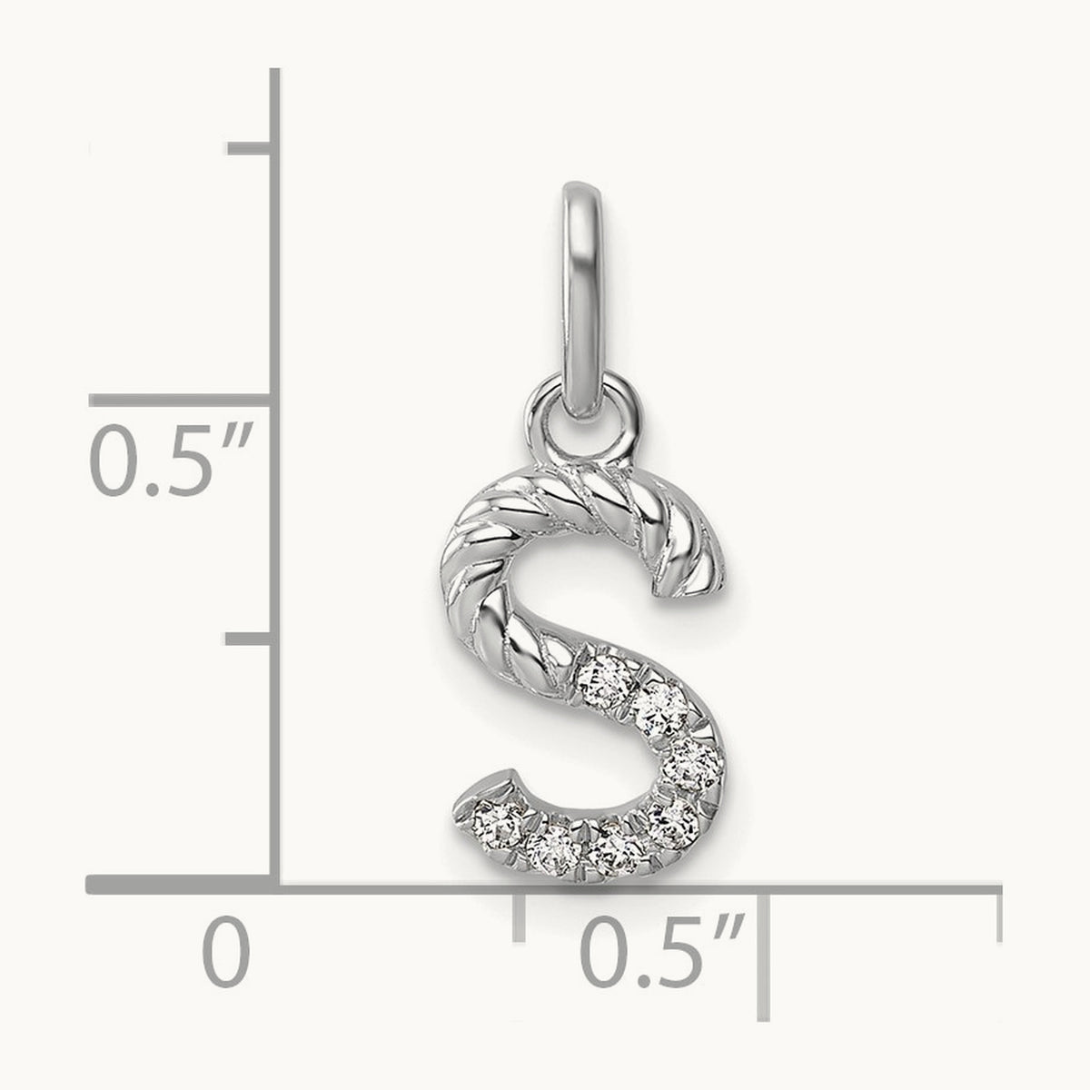 Twisted Diamond Charm — 14K White Gold, S