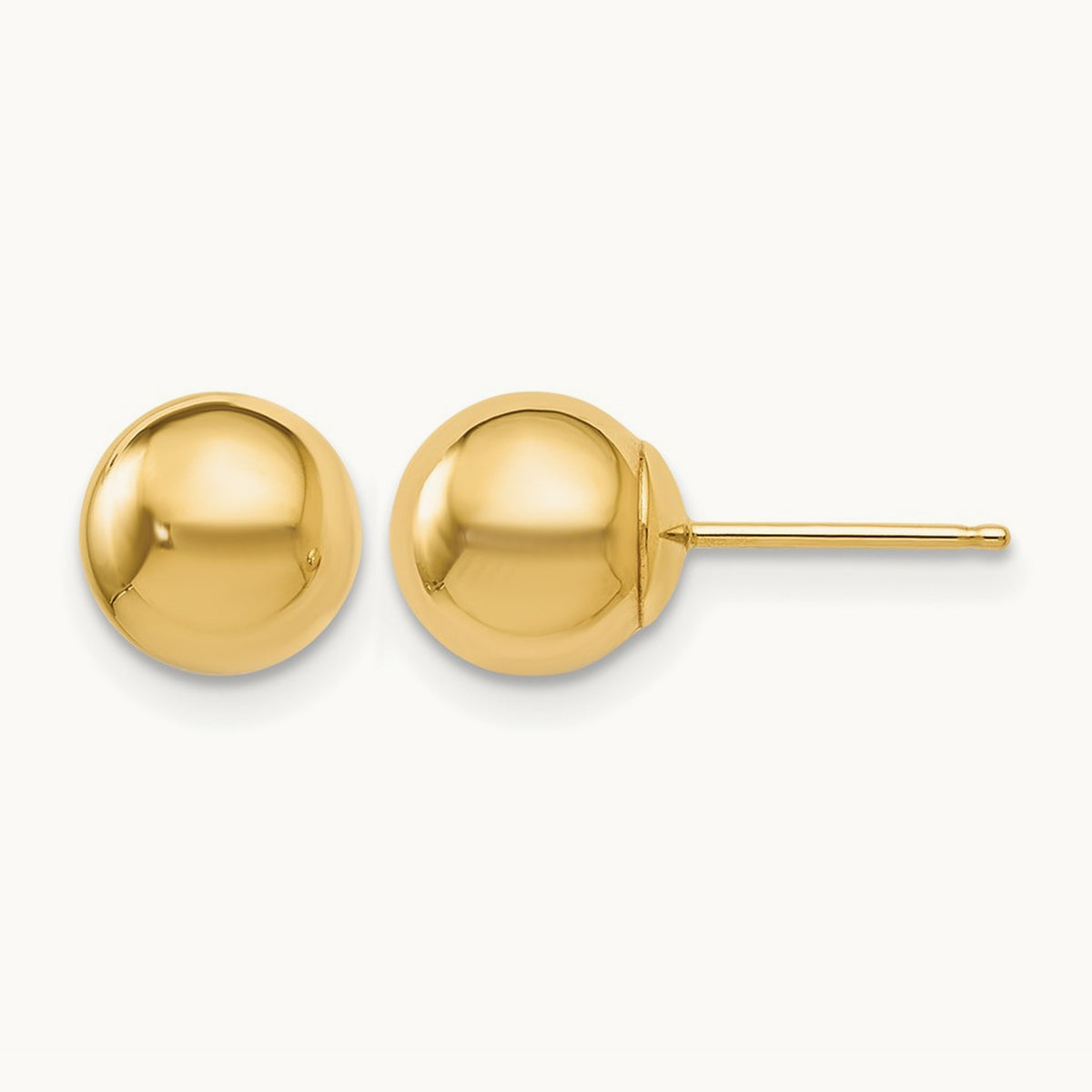 Polished Ball Post Earrings — 10K Yellow Gold, 7mm