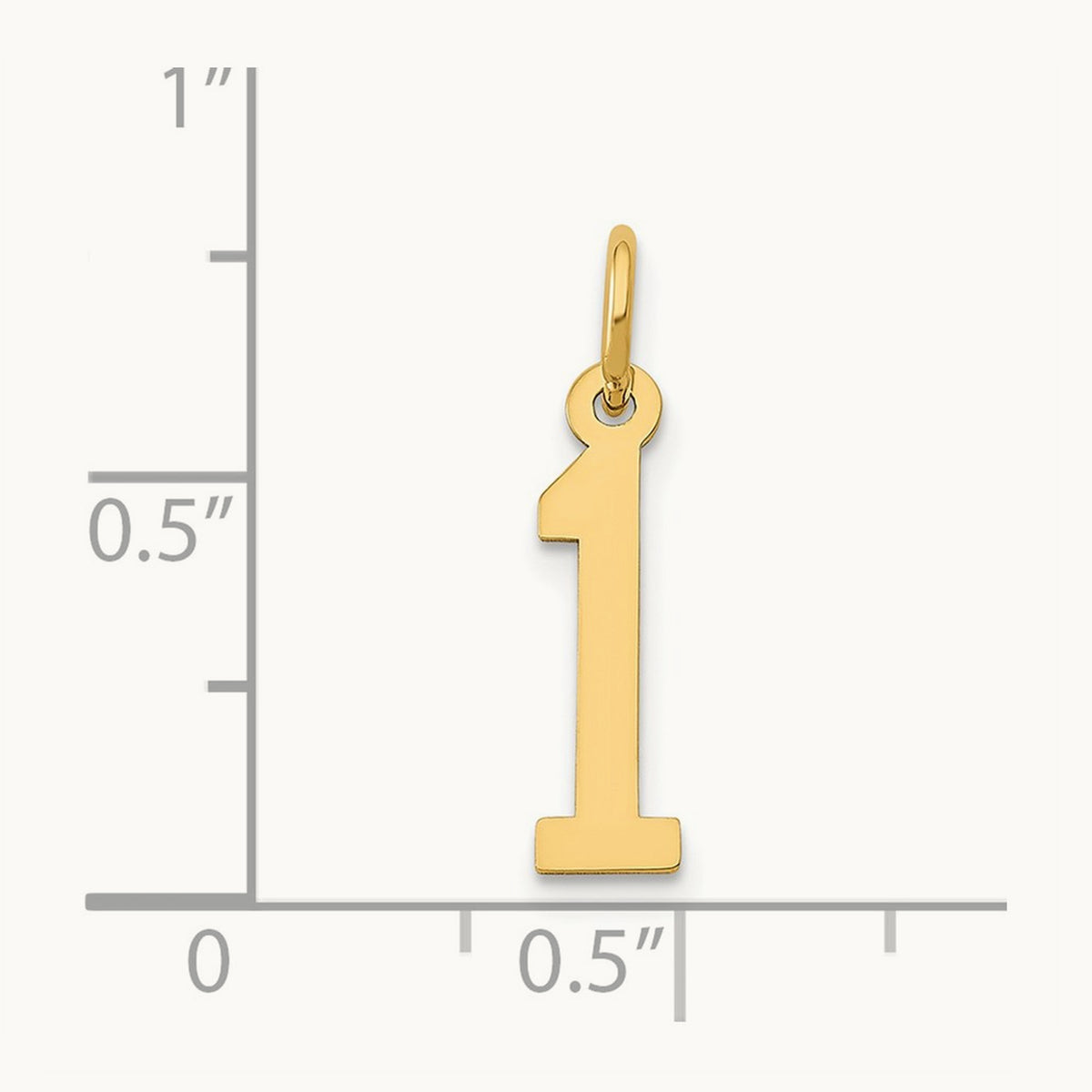 Small Elongated Number 1 Charm, 14K