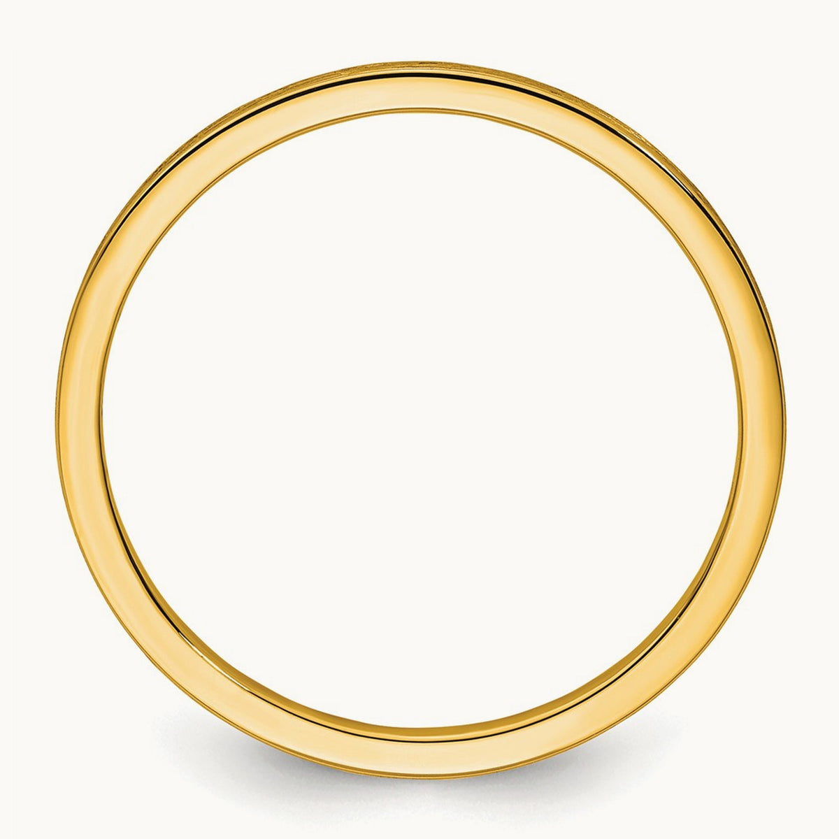 Flat Satin Stackable Band — 14K Yellow Gold