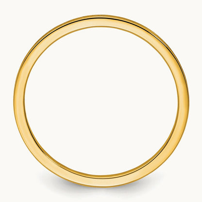 Flat Satin Stackable Band — 14K Yellow Gold