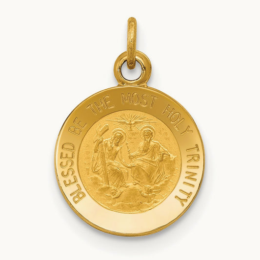 Holy Trinity Medal Charm, 14K
