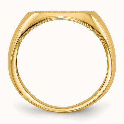 12.5x9. Open Back Signet Ring, 5mm, 14K