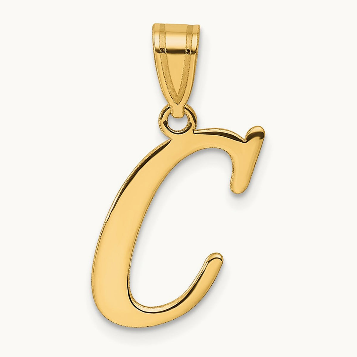 Polished Initial Pendant — C