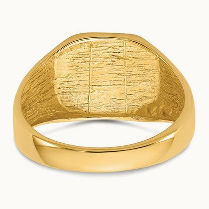 12.5x11. Open Back Signet Ring, 0mm, 14K