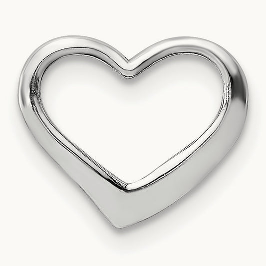 2-D Floating Heart Charm — 14K White Gold