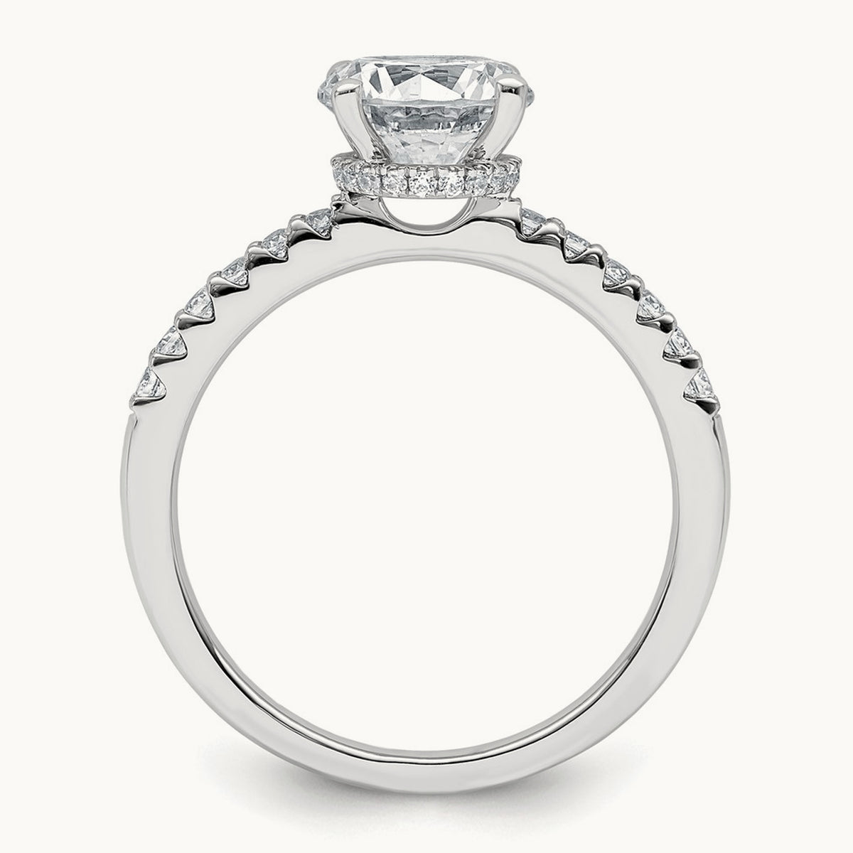 Round Engagement Ring, 1.25-2.75 ct tw Lab-Grown Diamond — 1 3/4 ct, 14K White Gold