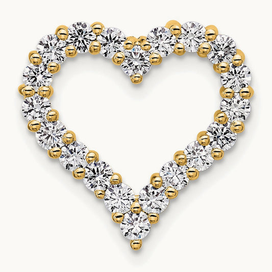 Heart Chain Slide, 1.00 ct tw Lab-Grown Diamond — 14K Yellow Gold