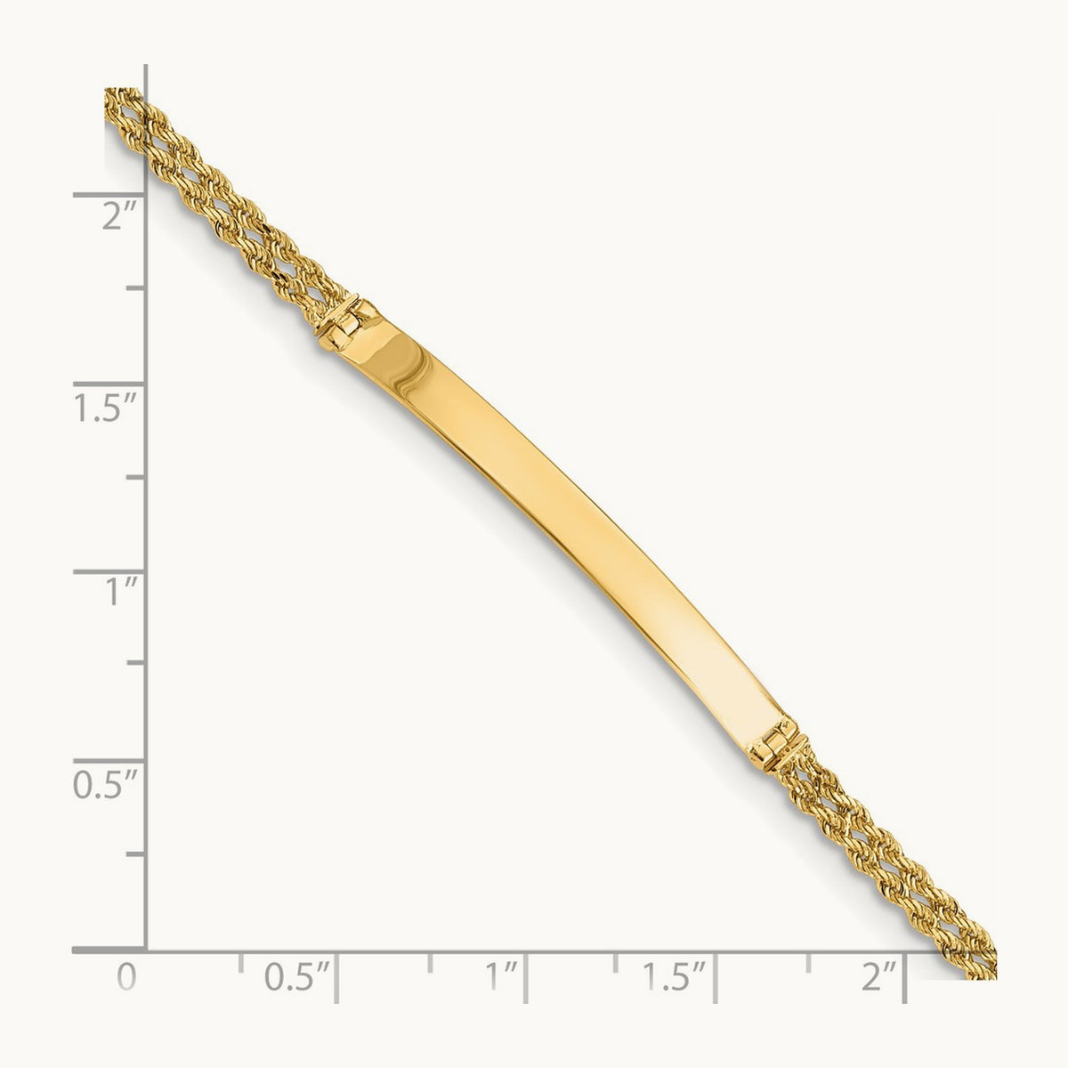 Two Strand Rope ID Bracelet, 14K