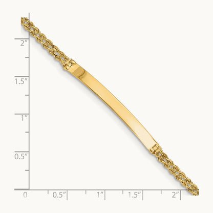 Two Strand Rope ID Bracelet, 14K