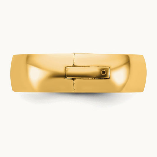 CLIQ Hinged Half Round Wedding Band, 6mm, 14K Yellow Gold