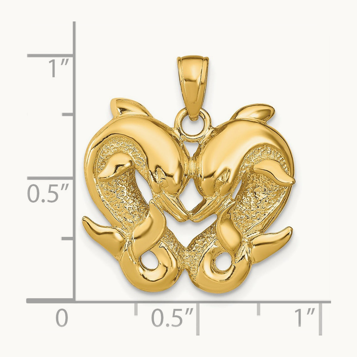 Dolphins Pendant, 14K
