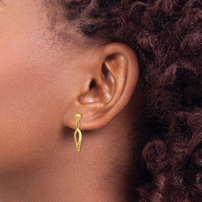 Post Dangle Earrings — 14K Yellow Gold