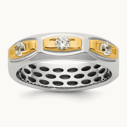 14ktt IB Goodman Mens Satin Complete 1/3ct Diamond Ring