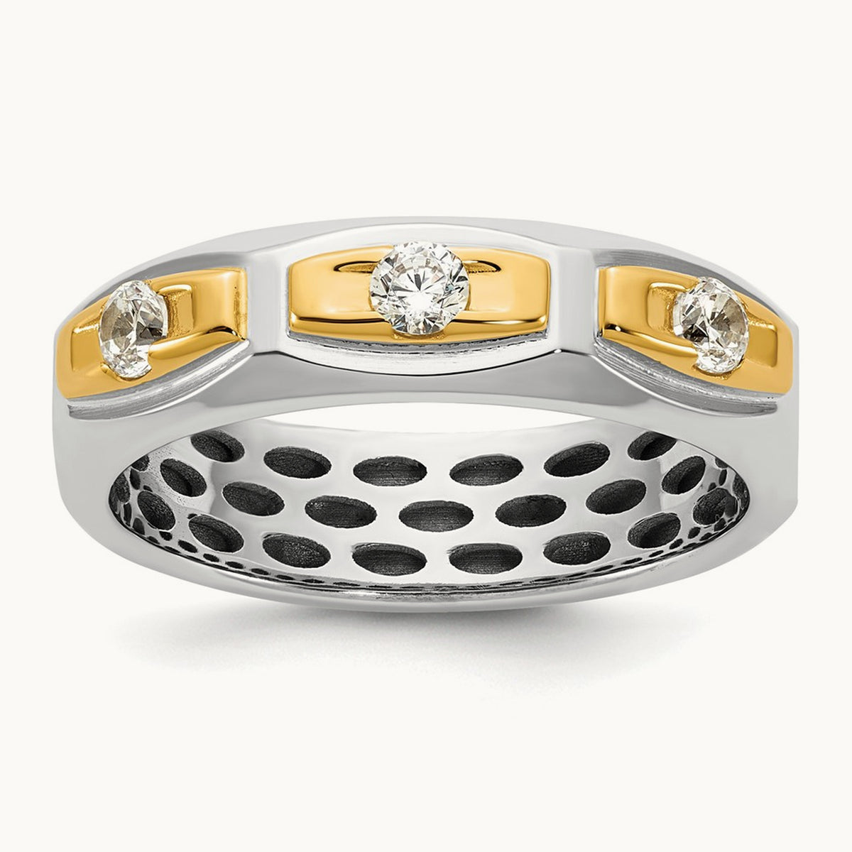 14ktt IB Goodman Mens Satin Complete 1/3ct Diamond Ring