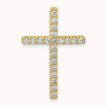 Cross Chain Slide Pendant, 0.50 ct tw Lab-Grown Diamond — 14K Yellow Gold