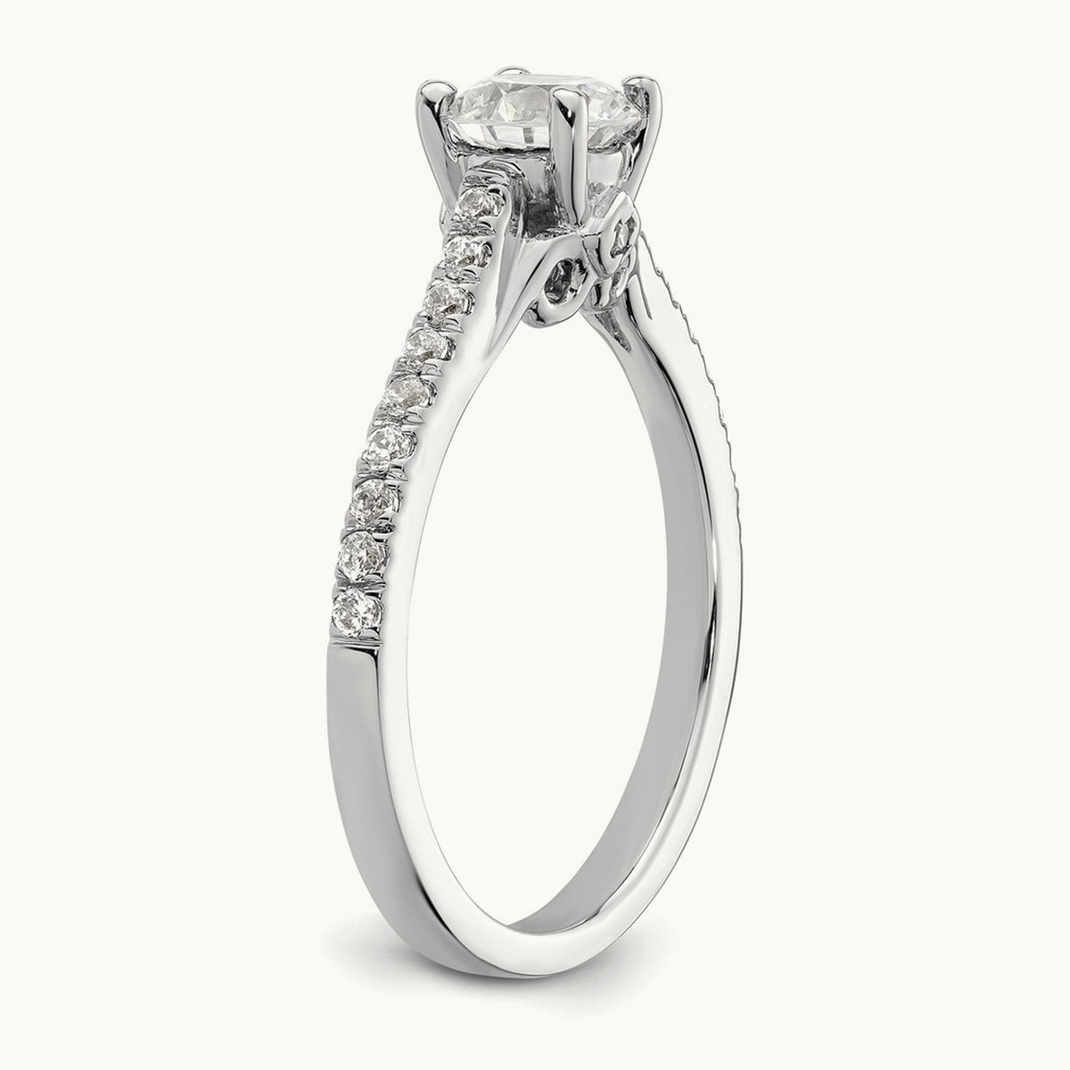 Round Semi-Mount Engagement Ring, 0.25 ct tw Lab-Grown Diamond