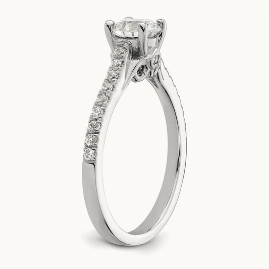 Round Semi-Mount Engagement Ring, 0.25 ct tw Lab-Grown Diamond
