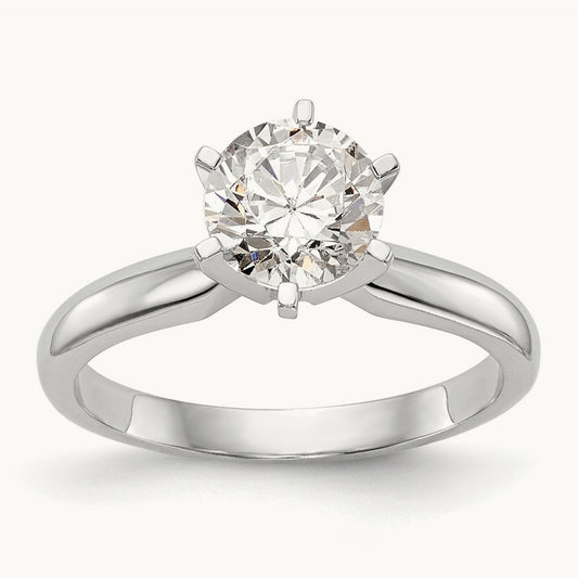 1/2ct. Medium-Wt Knife Edge 6-Prong Ring Mounting, 14K White Gold
