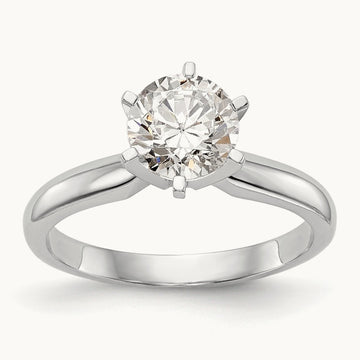 1.5ct. Medium-Wt Knife Edge 6-Prong Ring Mounting, 14K White Gold