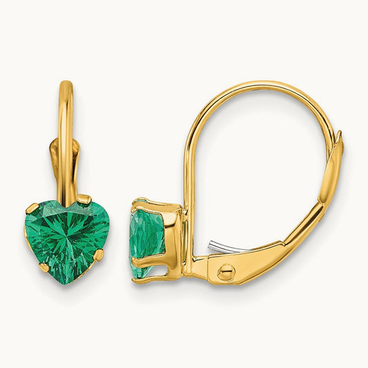 Heart Mount St. Helens Leverback Earrings, 5mm, 14K