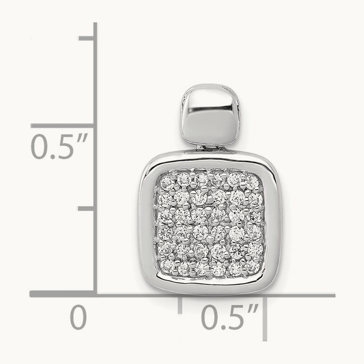 1/4ct. Diamond Fancy Square Pendant, 14K White Gold