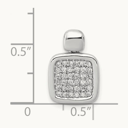 1/4ct. Diamond Fancy Square Pendant, 14K White Gold