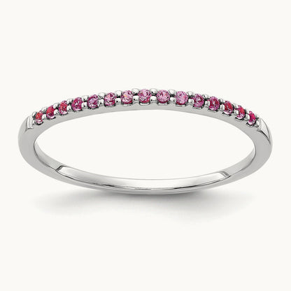 Pink Sapphire Band, 14K White Gold