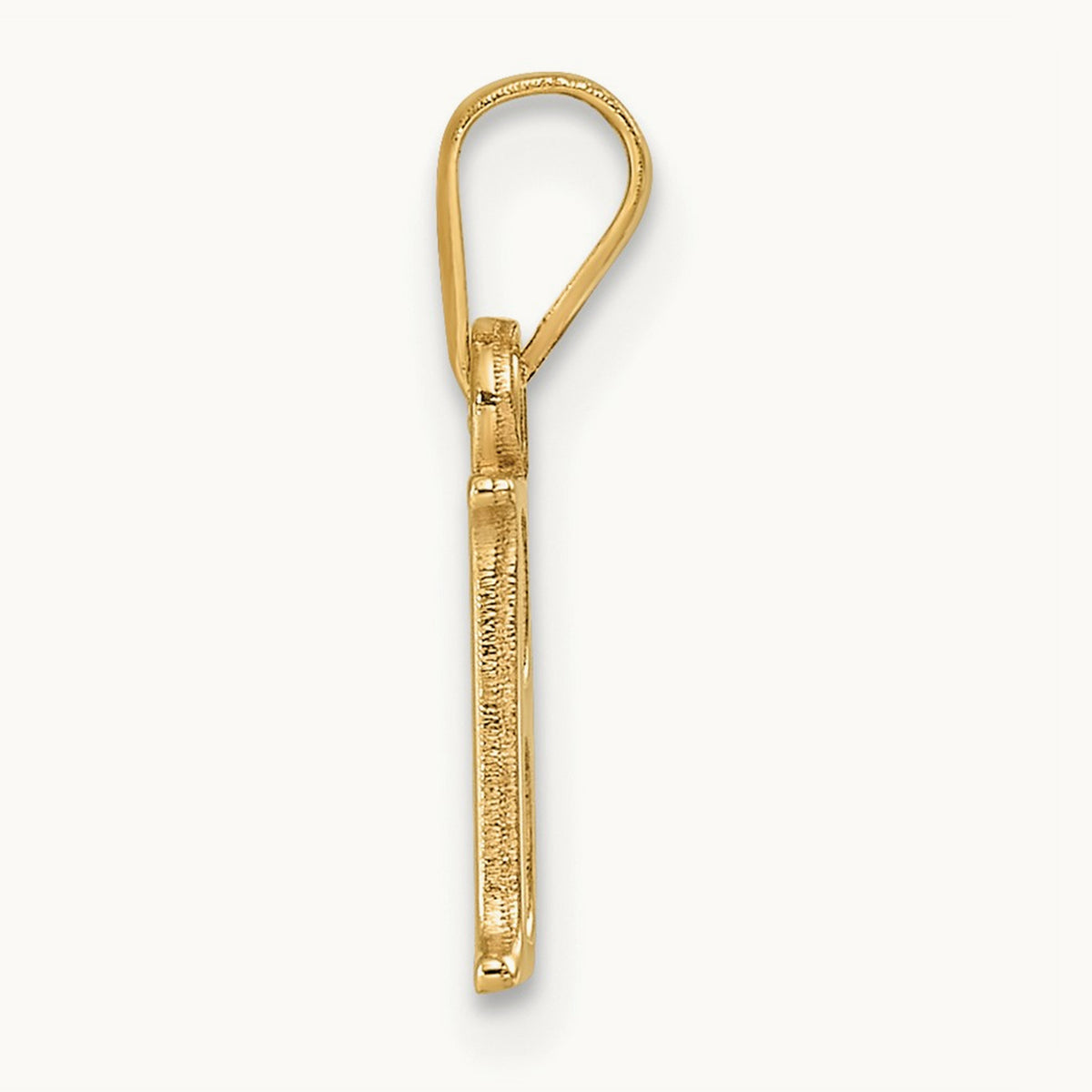 Polished Block Initial Pendant — 14K Yellow Gold, A