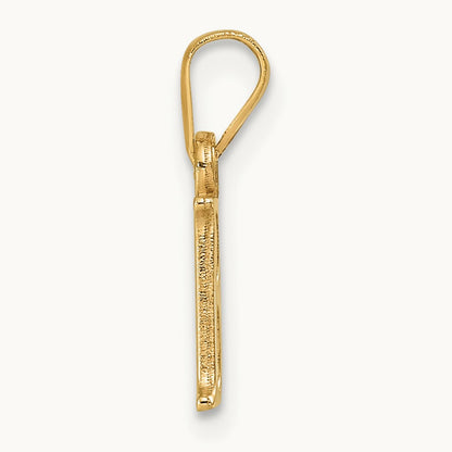 Polished Block Initial Pendant — 14K Yellow Gold, A