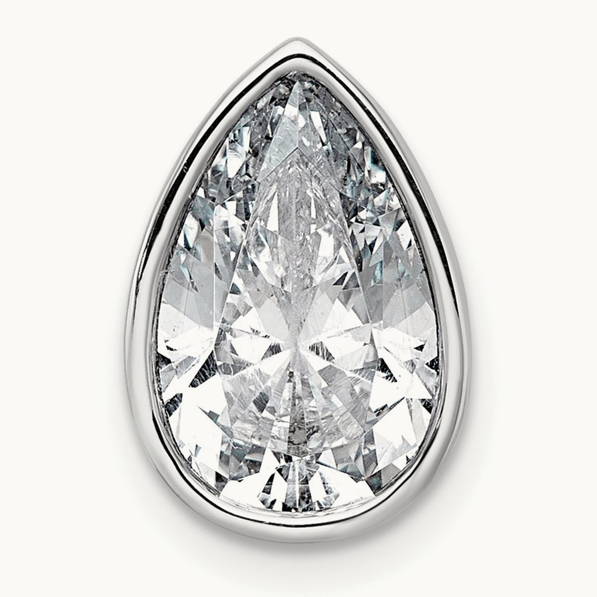 Pear Bezel Chain Slide, 0.25-3.00 ct tw Lab-Grown Diamond — 3 ct, 14K White Gold